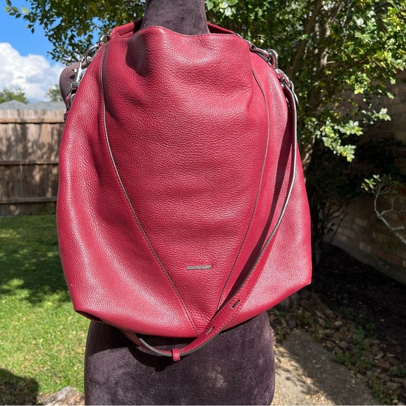 Rebecca Minkoff Moto Hobo Bag Tawny Port Burgundy - Picture 3 of 11